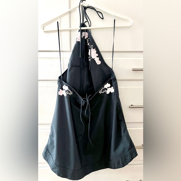 🆕 Free People Mia halter tunic in navy with pink embroidery size small - Picture 5 of 10